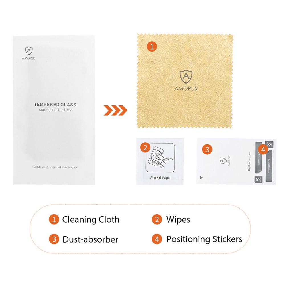 AMORUS Transparent Tempered Glass Screen Protector for iPhone 13 Pro Max/14 Plus