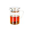TOKITIME Heat-Resistant Glass Teapot, Pitcher, Water Bottle, Jug for Barley Tea, Black Tea, Juice, 304 Stainless Steel Strainer, with Handle,