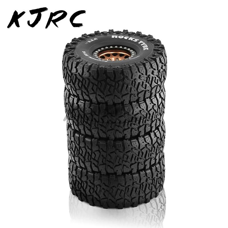 1/10 RC Crawler Car 4pcs 120mm Metal 1.9" Beadlock Wheel Rim Rubber Tire Set for Traxxas TRX4 RC4WD D90 Axial SCX10 II III MST