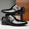 Britain New Fashion Gentleman Pointed Black Brown Business Casual Shoes For Men Monk Strap Loafers Formal Wedding Dress Footwear