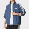 Men's Adidas 3-Stripes Jackets Men's Soft Ink Blue Stand Collar Moderate