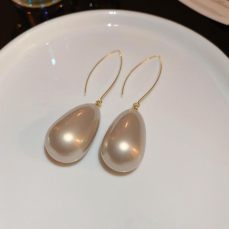 Жемчужные серьги-капли для женщин, французская мода, простой стиль, серьги-подвески, шарм, новые однотонные цирконы, подарок