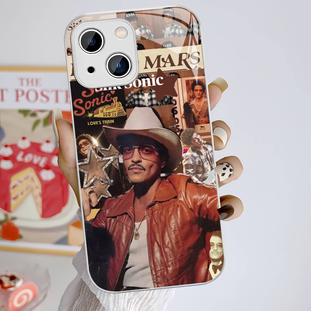 B-Бруно M-Марс Певец Закаленное Стекло Для Iphone 14 13 12 11 Pro Mini XS MAX 14Plus X XS XR Чехлы