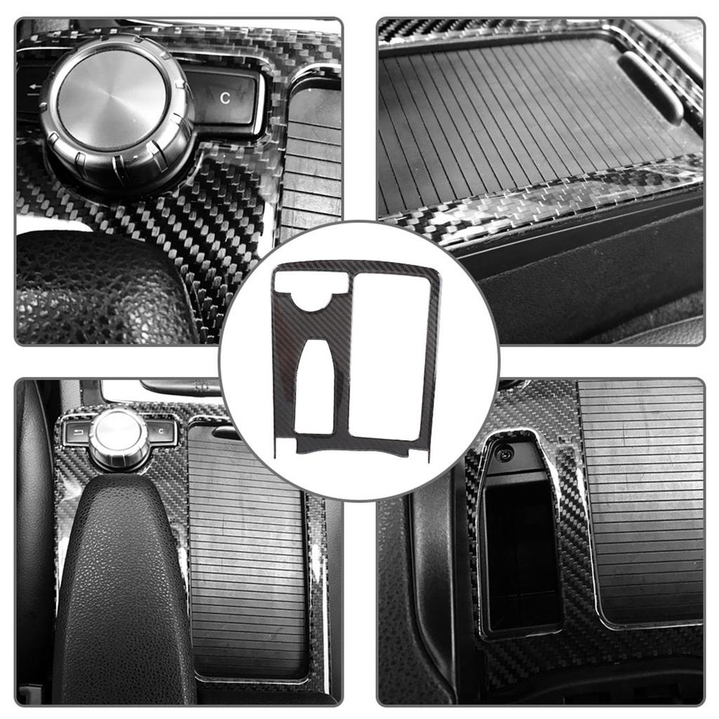 Carbon Fiber Center Console Water Cup Holder Trim Cover for W204 2005‑2012
