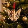 Holographic Christmas Cash Ornament Angel Holder Hanging Ornament, Acrylic Money Pendant for Sparkling Tree Decoration Holiday Decoration, Festive
