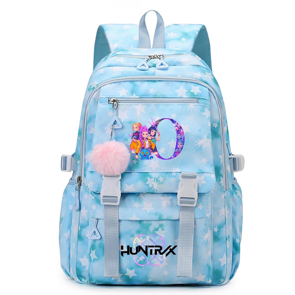 Cartoon 26 English Letters Backpack Large Capacity Bookbag Laptop Unisex Student Boy Girl School Bag Large Capacity Travel Outdoor Bag Gift