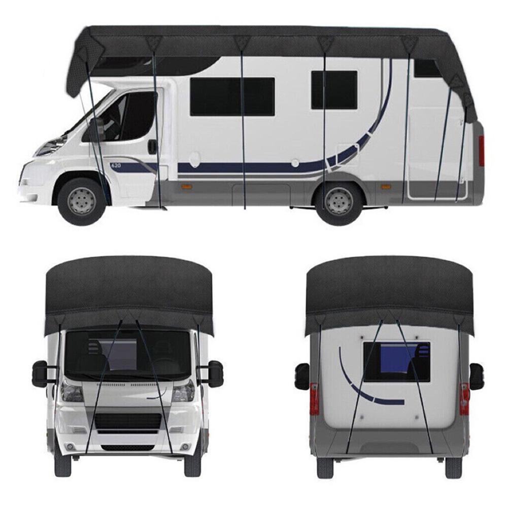 Ткань Оксфорд 210D Защитный чехол для крыши автодома Черный Складной Солнцезащитный чехол для автодома Устойчивый Водонепроницаемый 16,4 фута*9,84 фута