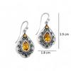 Natural Citrine Earring, 925 Silver Jewelry, Oxidized Earrings, Dangle earring, Yellow Gemstone, Birthday gift