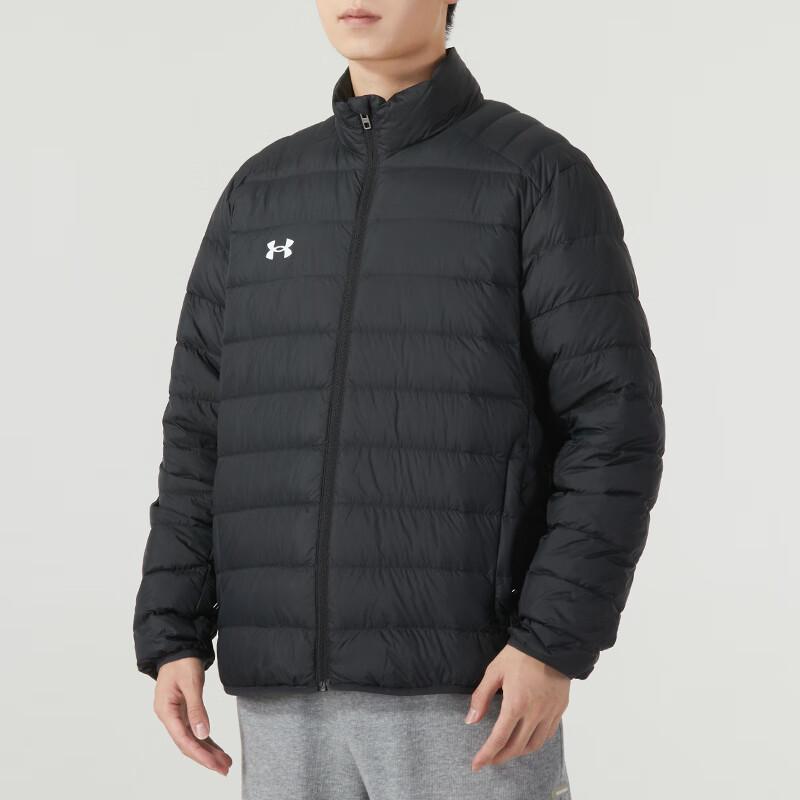 Under Armour Однотонная спортивная ветрозащитная теплая куртка-пуховик унисекс с воротником-стойкой, черная 23600804-001