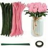161 Pcs DIY Tulip Bouquet Making Kit Fuzzy Sticks Crafting Materials Bendable Wire Bulk for Art Classroom Valentine'S Day Mothers Day Gift