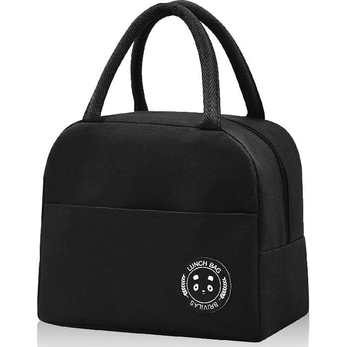 ulated Lunch Bag for Men Women, Small Portable Reble Lunch Cooler Tote Bag, Leakproof Thermal Lunch Box for Work Picnic Travel, Black