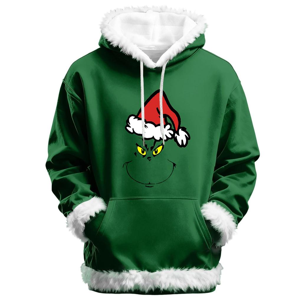 Women's Christmas Casual Fleece-Lined Hoodie With Long Sleeves And Pockets Sweatshirt Top