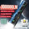 Ultra Bright  White Laser LED Flashlights Rechargeable Long Range Zoom Tactical Torch Outdoor Camping Emergency Lantern