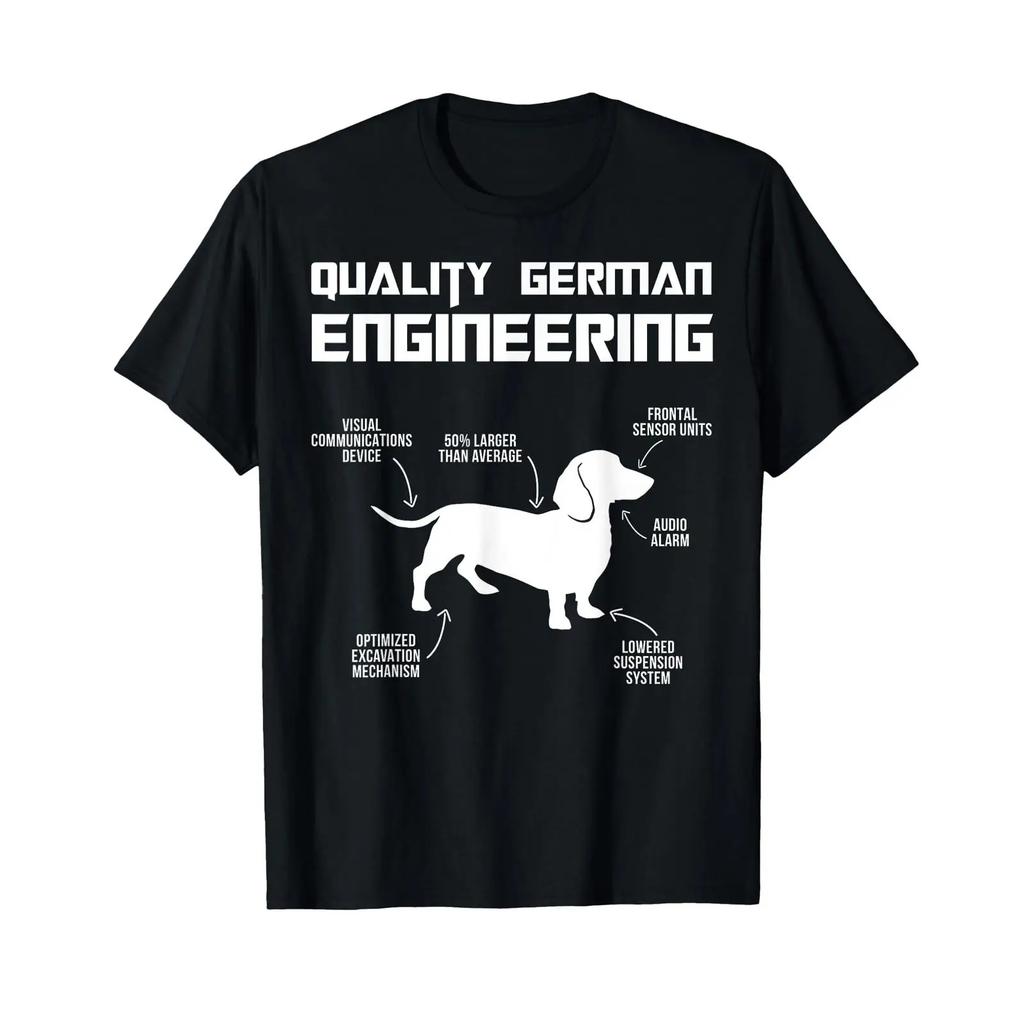 Dackel Inhaber Dachshund Qualitt Gerunisex Engineering T Shirt Black Vintage Versatile Homme Comfortable Slightly