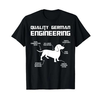 Dackel Inhaber Dachshund Qualitt Gerunisex Engineering T Shirt Black Vintage Versatile Homme Comfortable Slightly