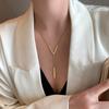 V-Shaped Long Sexy Clavicle Gold Colour Chain Necklace Choker For Women