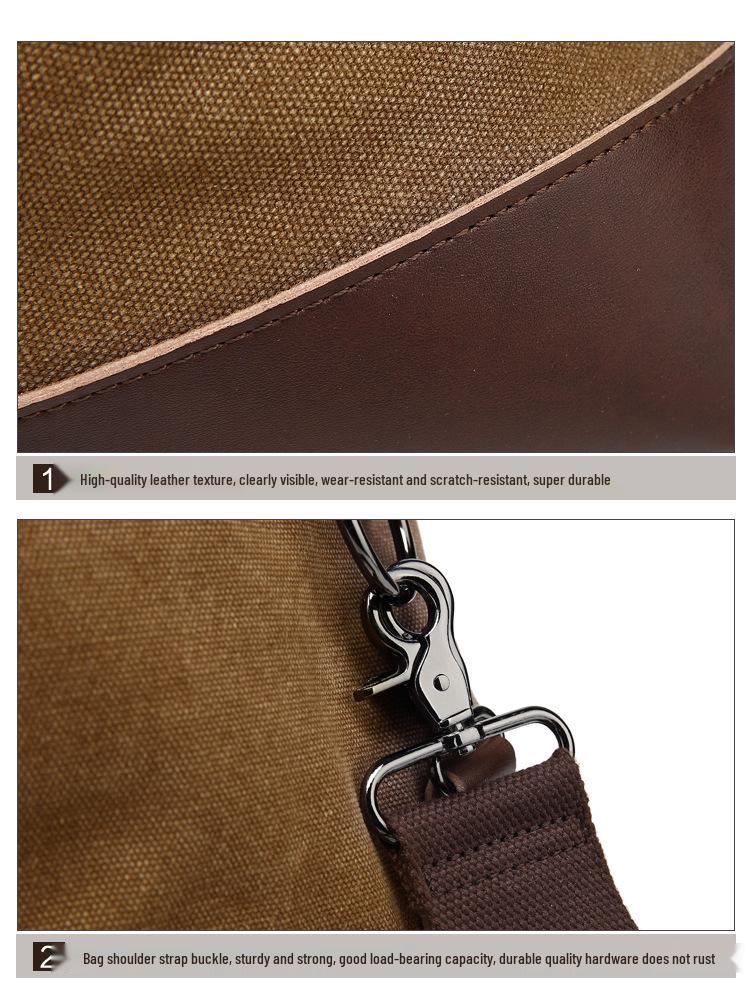 Stylish Large Capacity Unisex Travel Canvas Bag - Shoulder, Crossbody, and Handbag 3-in-1