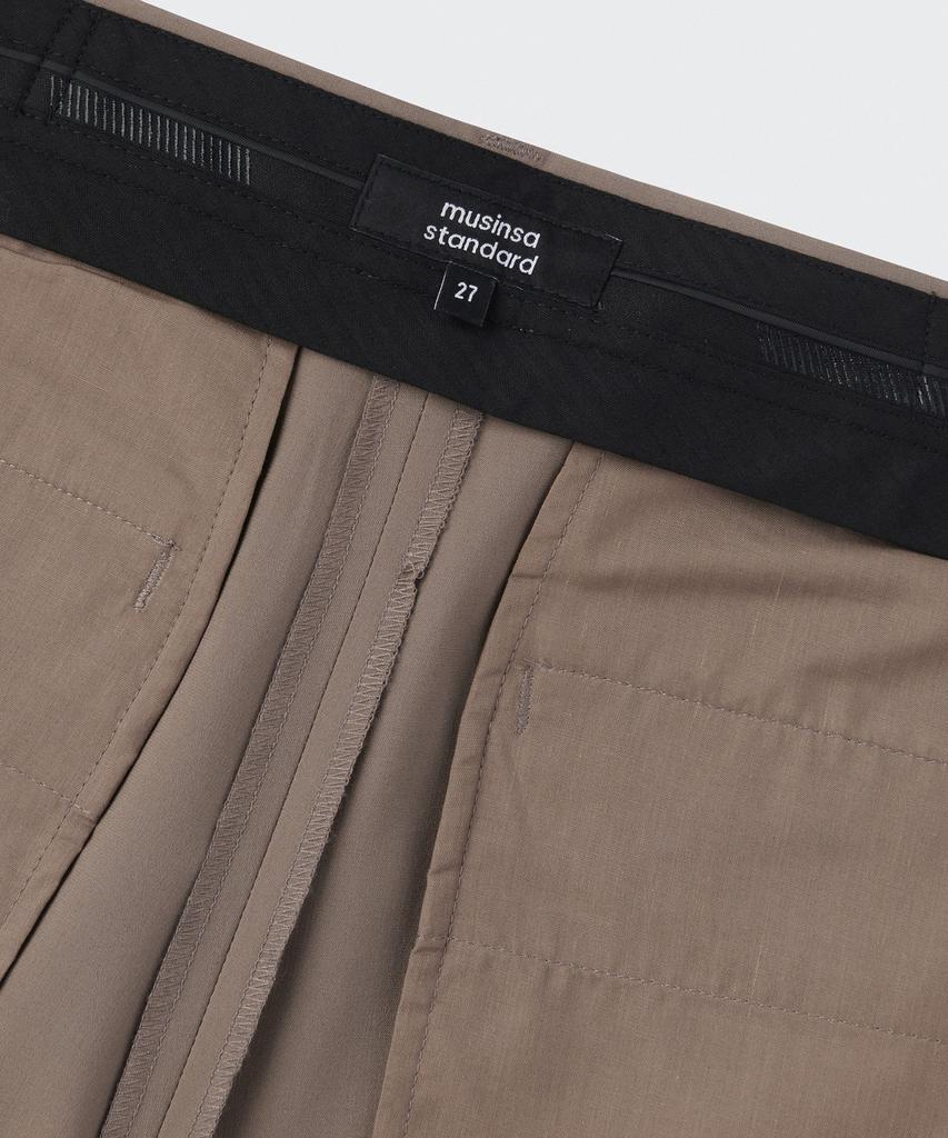 MUSINSA STANDARD WOMAN [Cooltandard] Women'S Loose Flare Hidden Banding Slacks [Dusty Beige]