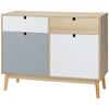 Kitchen Buffet Bedroom Sideboard Scandinavian 2 Cabinets Sliding Drawers Wooden Multicolor White Light Gray