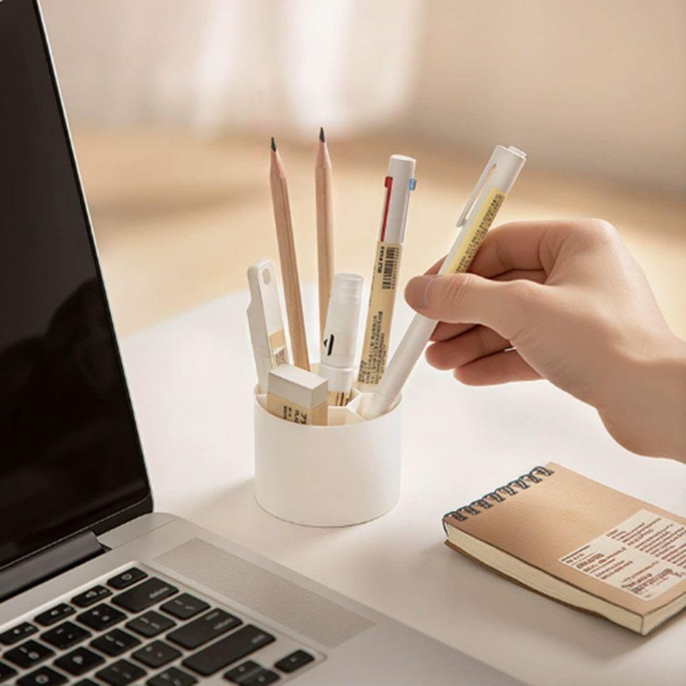 Mini Desktop Storage Box Rotating Stationery Storage Rack Simple Makeup Brush Holder for Home