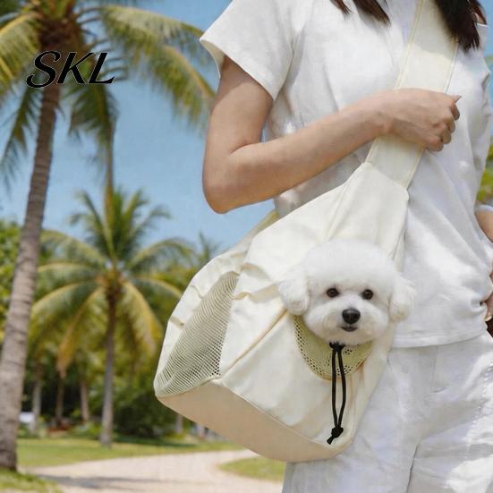 Escape-proof Pet Travel Bag Sling Carrier with Breathable Mesh, Safety Tether, Washable Cat Easy Clean Transport Box Bag, Crossbody for Cats And Small