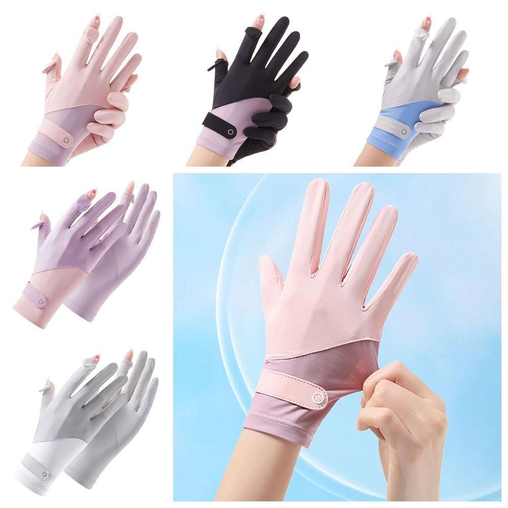 Солнцезащитные перчатки из ледяного шелка, дышащие летние солнцезащитные перчатки для велоспорта на открытом воздухе