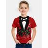 Boys' Girl's Christmas & Summer Short Sleeve T-Shirt Cute Red Tuxedo Cartoon Print Funny T-shirt Top