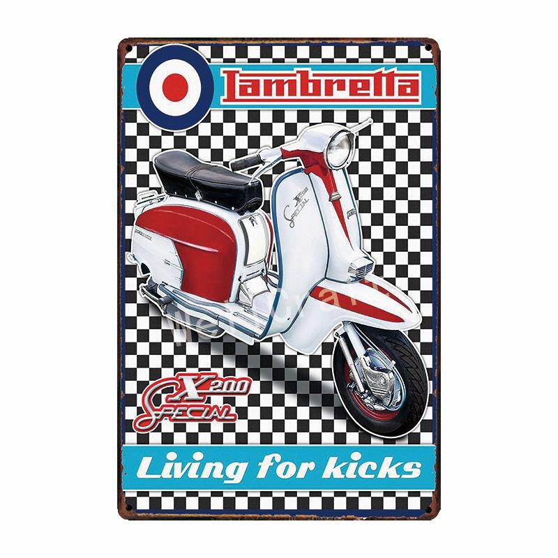 [ WellCraft ] Жестяная табличка с изображением мотоцикла Lambretta, домашняя настенная табличка, картина, декор для магазина 20*30 см FG-204