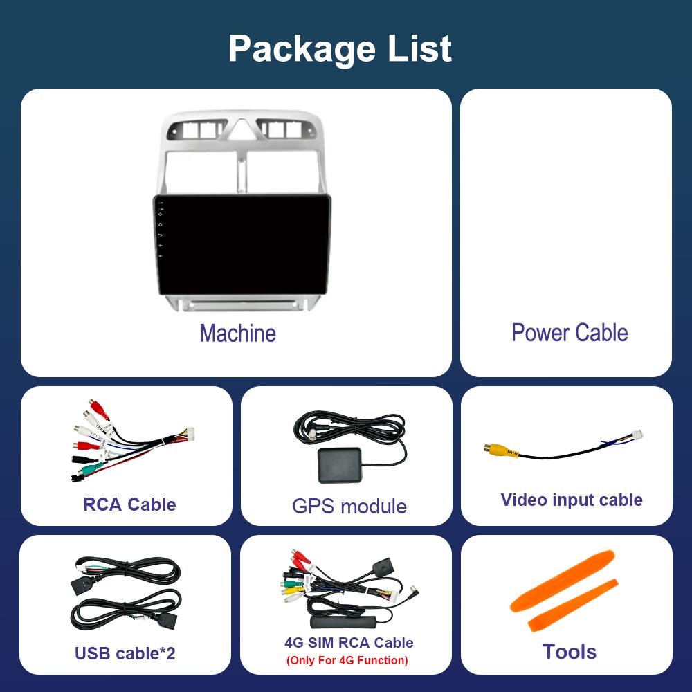 9-дюймовый автомобильный мультимедийный плеер Android для Peugeot 307 307CC 307SW 2004 - 2013 GPS 4G Carplay BT Разделенный экран Автоинструменты