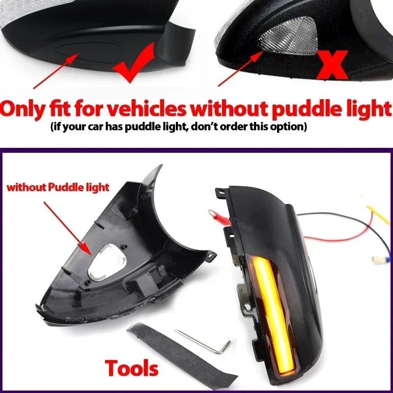 2pcs Flowing Mirror Dynamic LED Turn Signal Light Car Styling For Volkswagen VW Tiguan 5N Sharan 7N Seat Alhambra 7N