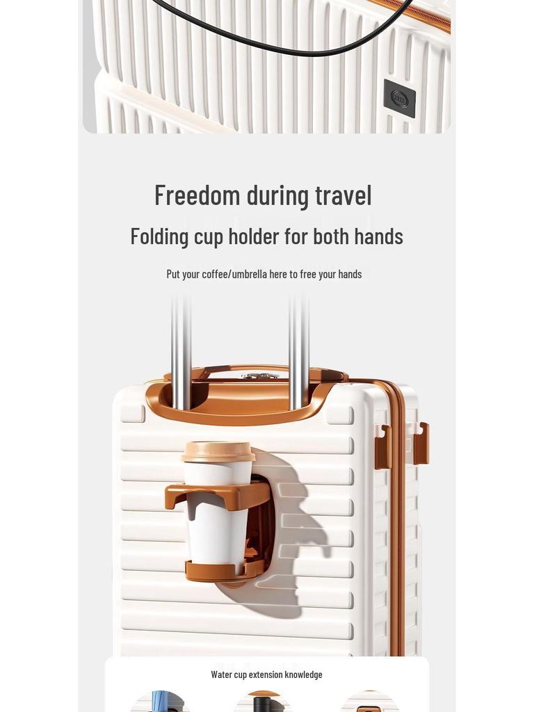 Многофункциональный студенческий чемодан-тележка с фронтальным открыванием и кодовым замком, большой вместимости