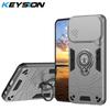 KEYSION Противоударный бронированный чехол для Infinix Hot 60i 5G Силикон+ПК Защитное кольцо для объектива камеры Подставка Чехол для телефона для Hot 60i 5G