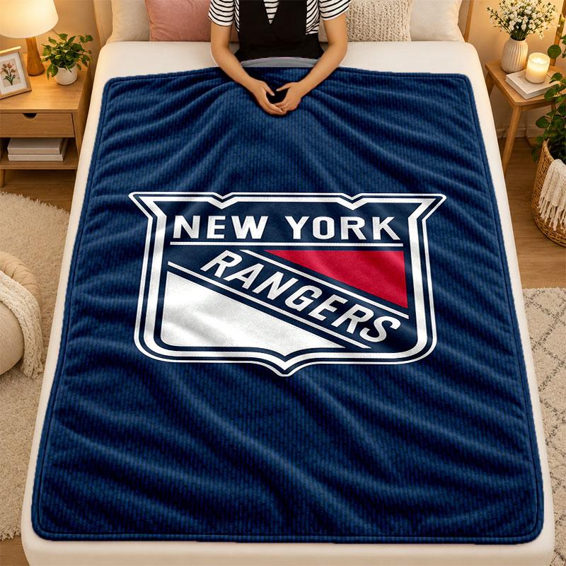 Flannel BlanketNew York Rangers Warm Soft Throw Blanket for Indoor Sofa Bed Living Room Use