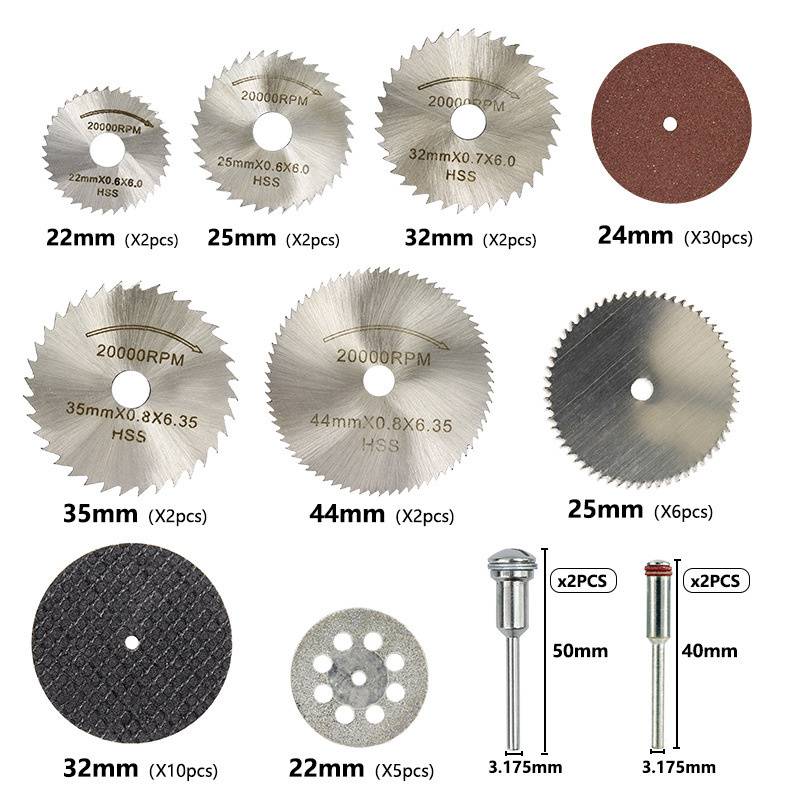 Diamond Saw Blade Circular Saw Blade Dremel Rotary Tools Cut-Off Wheels HSS Mini Resin Diamond Cutting Discs Set