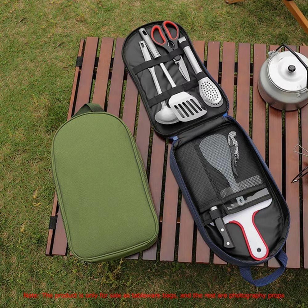 Hiking Utensil Set Storage Bag Picnic BBQ Tableware Organizer 2024 Cookware Carrying Case