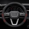 Universal Carbon fiber Suede Microfiber Leather Car Steering Wheel Cover Anti Slip Car 37-38cm Steering Wheel Cover Accessories