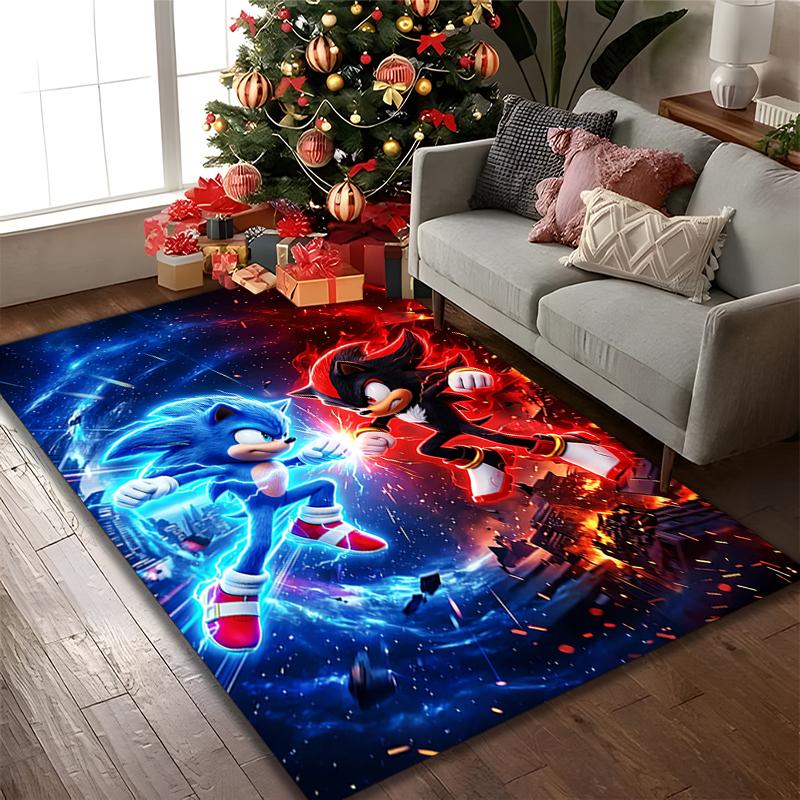 1pc SONIC Carpet for Room Floor Mat, Comfortable Office Chair Printed Area Rug, Beautiful Hotel Rug