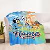 Bluey's Soccer Fun Customize Your Name Blanket Throw Customizable Blanket Soft Warm Cozy Versatile for Sofa Bedding Couch Home Decor