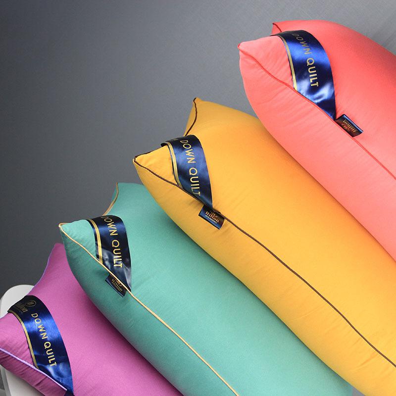 100% хлопок Hilton однотонные производители домашних подушек Прямая подушка 5-звездочная подушка для отеля Вакуумная компрессионная упаковка