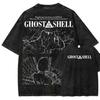 Футболка с принтом Мотоко Кусанаги из Ghost In The Shell, винтажная, стиранный хлопок, Харадзюку, унисекс, повседневная, с коротким рукавом, уличная одежда