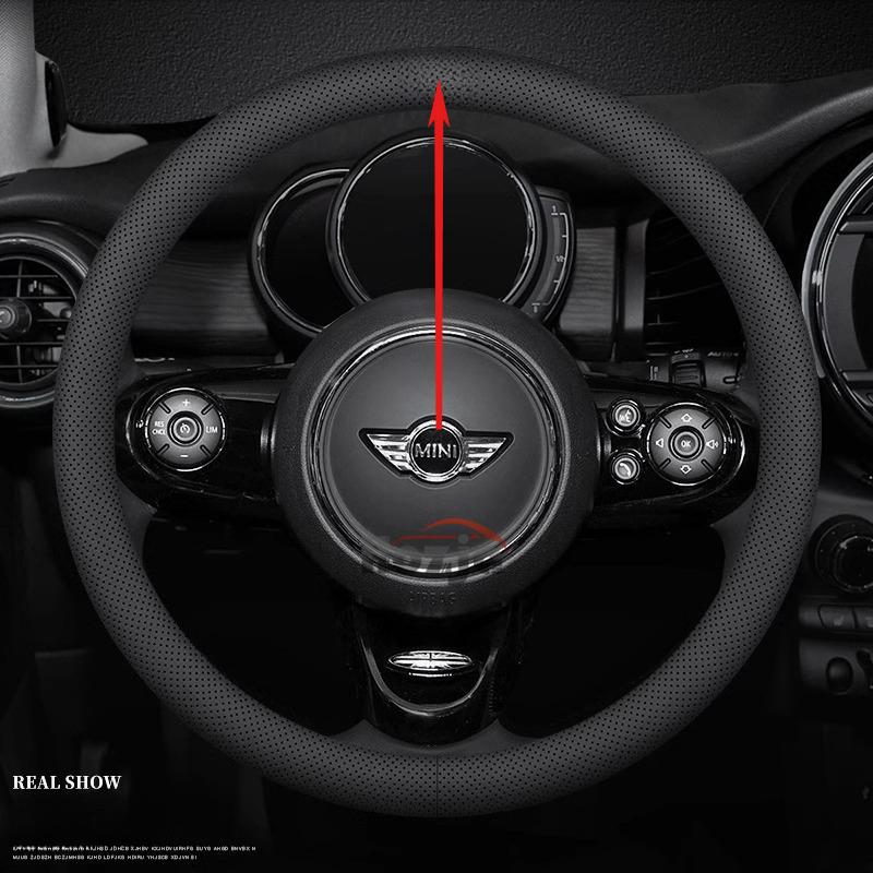 Car Leather Steering Wheel Cover for MINI Cabrio Cooper SE S JCW Countryman Aceman Clubman Clubvan Paceman Coupe Roadster JOHN mjewr55