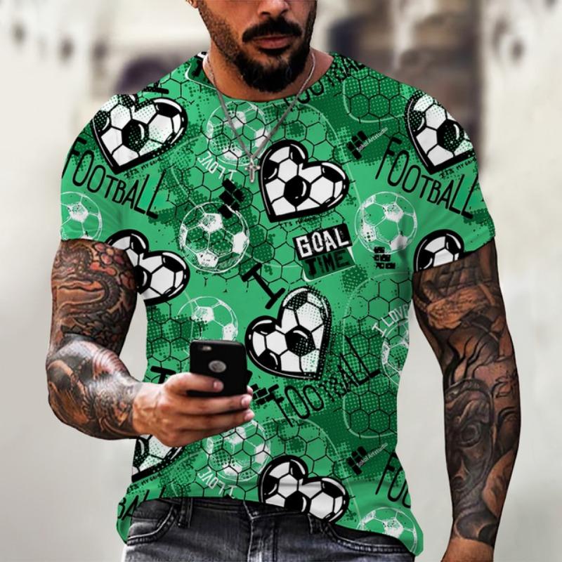 Футболки для мужчин, футболка большого размера, 2022, футбольная модная футболка унисекс с 3D принтом, Harajuku, летние топы с короткими рукавами, детские размеры