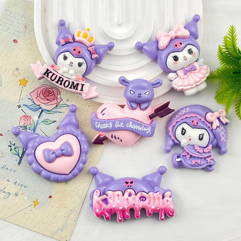Фиолетовые DIY-аксессуары из смолы Mimi: Большие Карты, Чехол для Телефона, Заколка для Волос, Термо-брелок, Украшение.