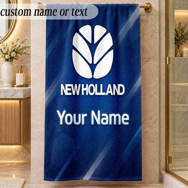 Beach TowelNew Holland Custom Name Text Personalized Soft Towel for Beach Pool Indoor Home Decor Gift