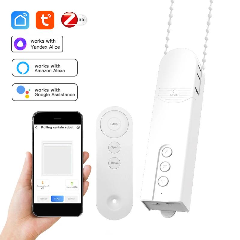 Tuya Zigbee Smart Motorised Blind Автоматические электрические рольставни Тени Робот Драйвер Google Yandex Alice Alexa Голосовое управление