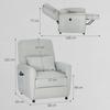 Recliner Chair With Heating 8 Point Massage And 5 Modes Chenille Fabric Light Gray