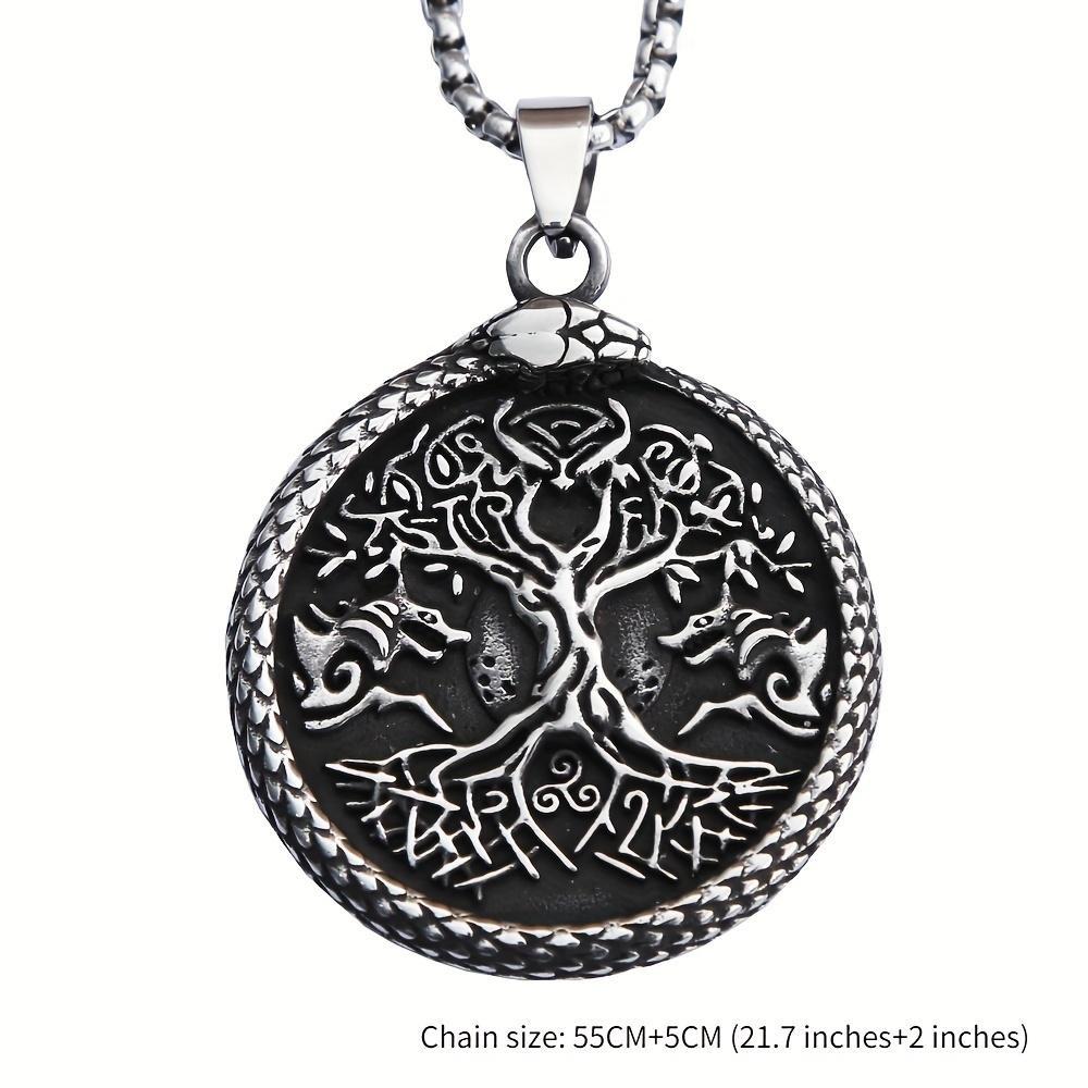 Винтажное мужское ожерелье викингов с волчьим деревом, скандинавская луна, кельтский узел, кулон, протектор, ювелирные изделия, подарочные аксессуары