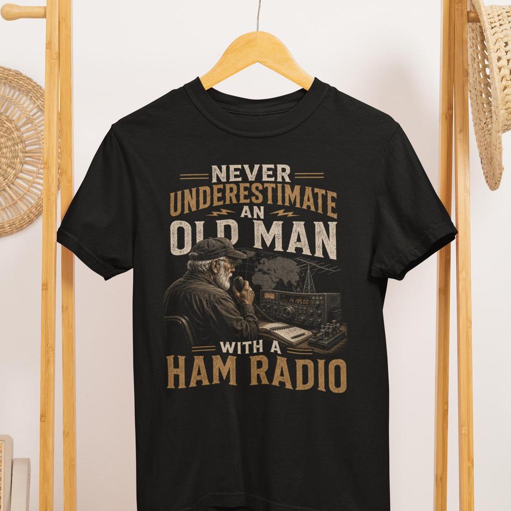 Old Man Ham Radio T-Shirt, Vintage Amateur Radio Operator Tee