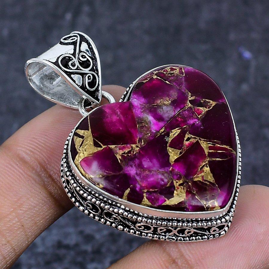 Натуральный Медный Турмалин 925 Пробы Серебро Ювелирный Кулон 1,89" ETC-13865