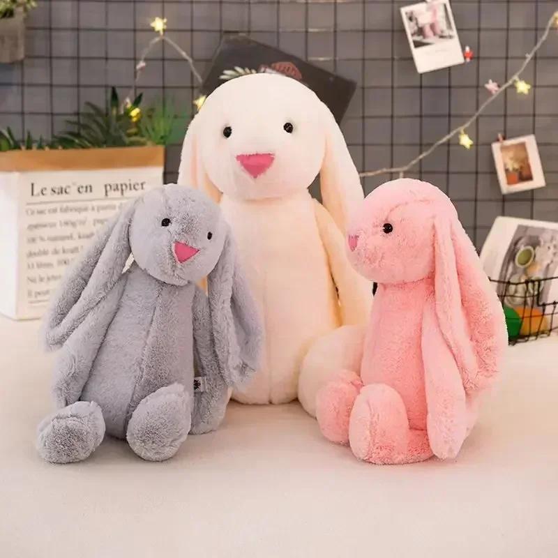 Unisex Soft Cotton Stuffed Rabbit Plush Toy Long Ear Easter Bunny Sleeping Mate Birthday Gift Cute Essential